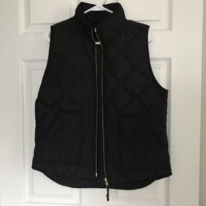 J. Crew Black Puffer Vest M